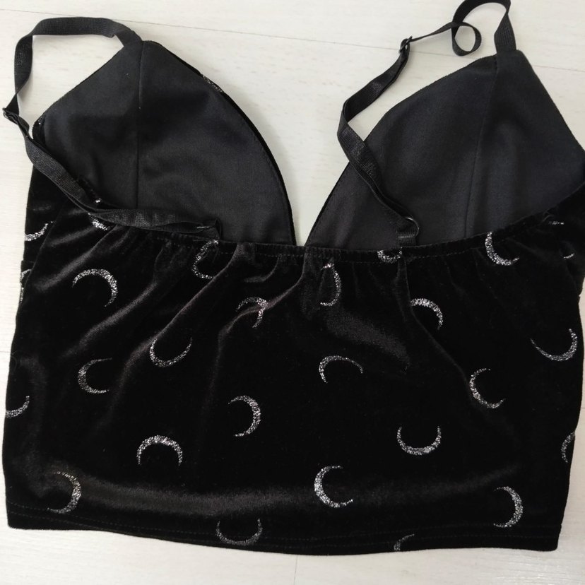 Pul Detaylı Siyah Gotik Büstiyer - Görsel 2