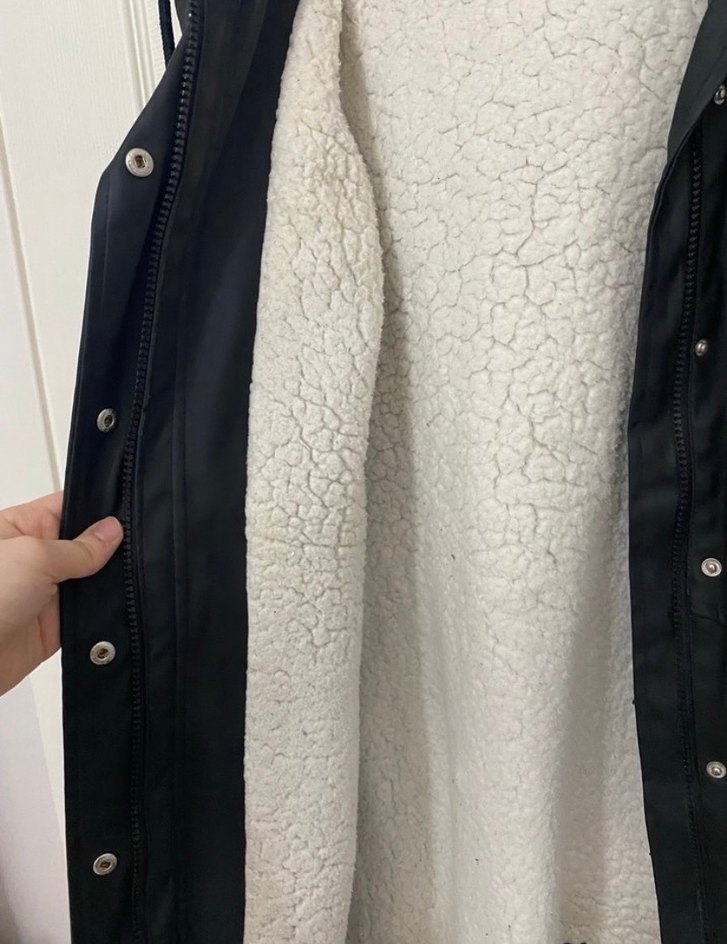 Düğmeli Siyah Midi Deri Kadın Ceket - Görsel 3