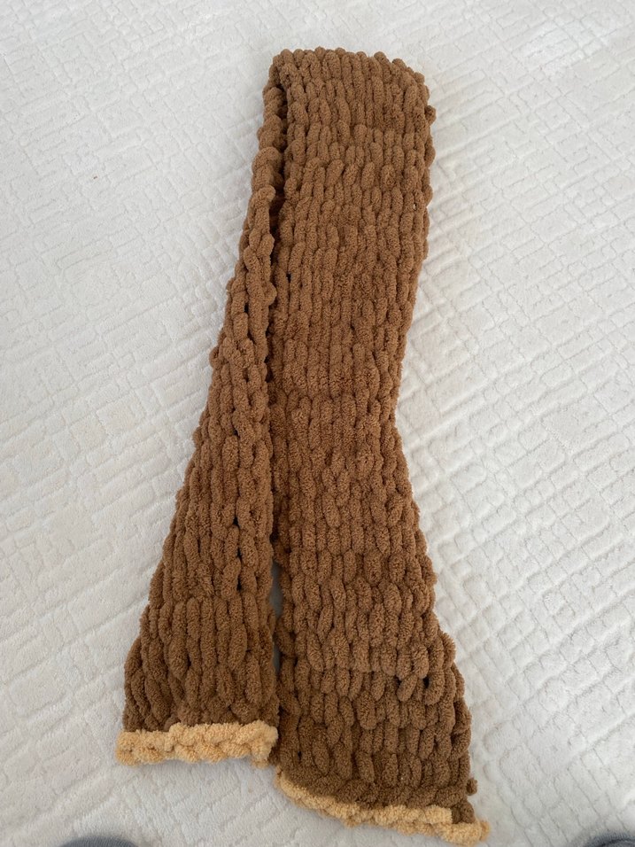 Kadın Örgü Bohem Tarz Atkı Kahverengi - Görsel 2