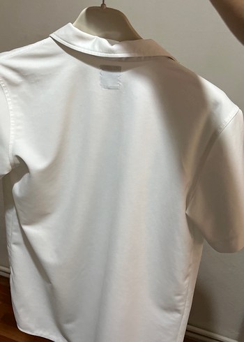 Beyaz Kısa Kollu Düğmeli Kadın Gömlek A Kalite - Görsel 2