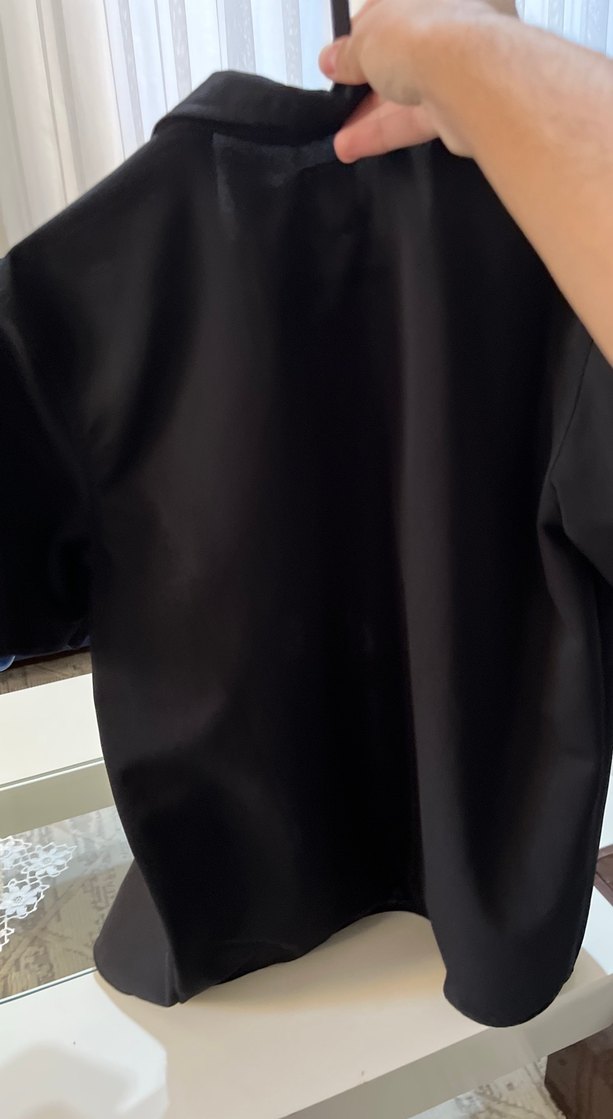 Siyah Parlak Kısa Kollu Erkek Gömlek 0 ayarinda yazliktir - Görsel 2