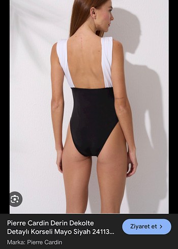 Siyah-Beyaz Minimalist Kadın Mayo - Görsel 2