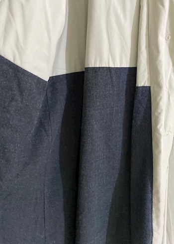 Uzun Gri Keten Kadın Trençkot - Görsel 4