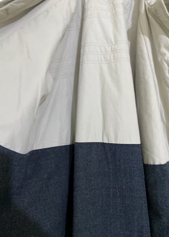 Uzun Gri Keten Kadın Trençkot - Görsel 6