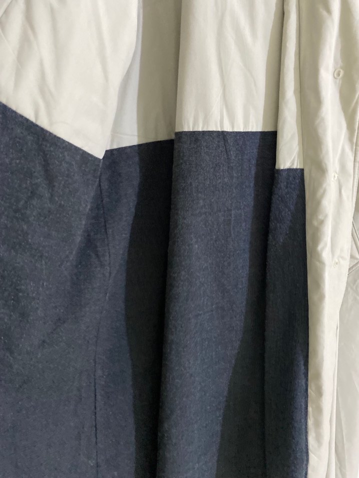 Uzun Gri Keten Kadın Trençkot - Görsel 4