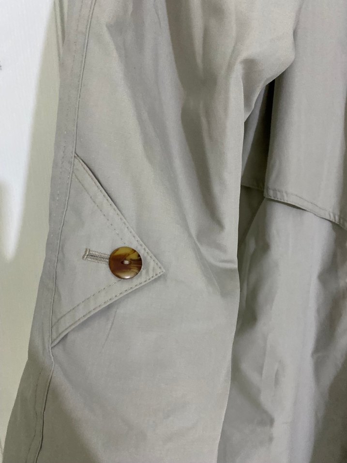 Uzun Gri Keten Kadın Trençkot - Görsel 3