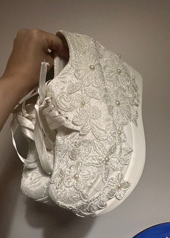 Dolgu topuk Gelin ayakkabısı 36 - Görsel 2