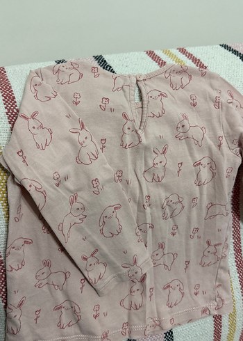 Kız Çocuk Uzun Kollu Pembe Baskılı Tişört - Görsel 2