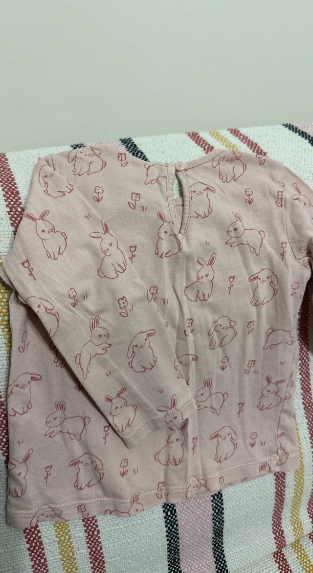 Kız Çocuk Uzun Kollu Pembe Baskılı Tişört - Görsel 2