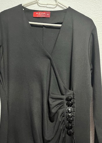 Uzun Kollu Siyah Drapeli Gotik Elbise - Görsel 2