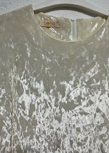 Beyaz Uzun Kollu Salaş Kadın Elbise - Görsel 2