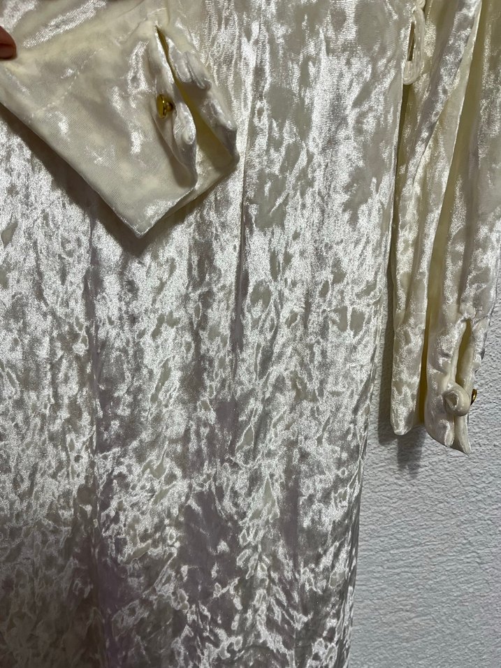 Beyaz Uzun Kollu Salaş Kadın Elbise - Görsel 3