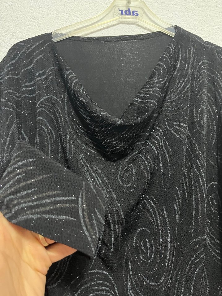 Siyah sim Desenli Kadın Bluz - Görsel 2