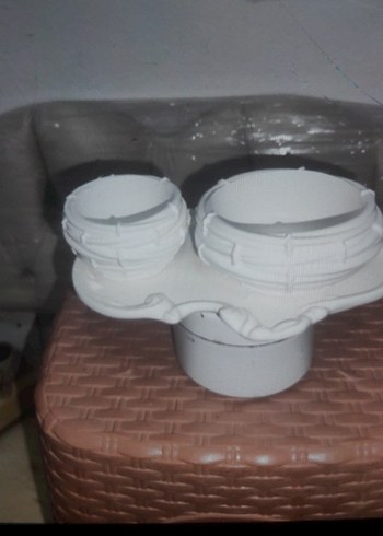 Beyaz Mum ve İkili Mumluk Seti - Görsel 2