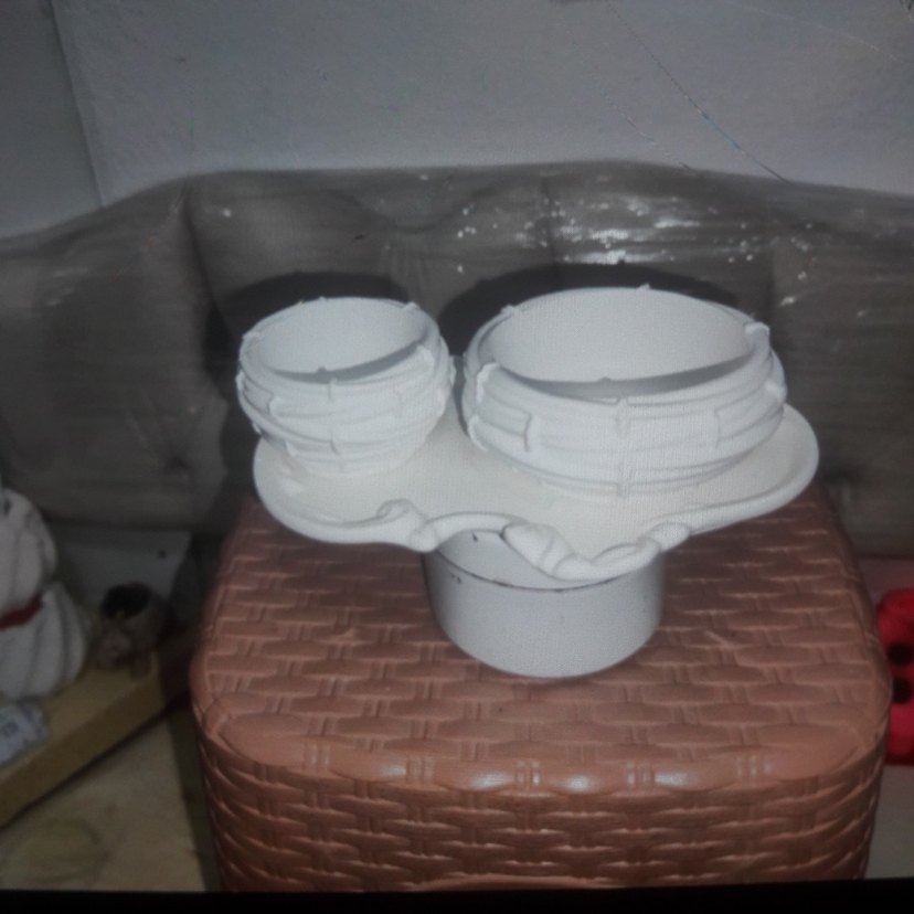 Beyaz Mum ve İkili Mumluk Seti - Görsel 2