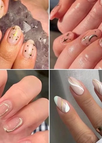 Altın Renkli Tırnak Sanatı Çıkartmaları - Görsel 5