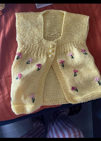 Kızlar için Beyaz Bohem Örgü Süveter - Görsel 6