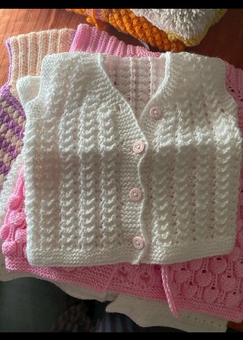 Kızlar için Beyaz Bohem Örgü Süveter - Görsel 4