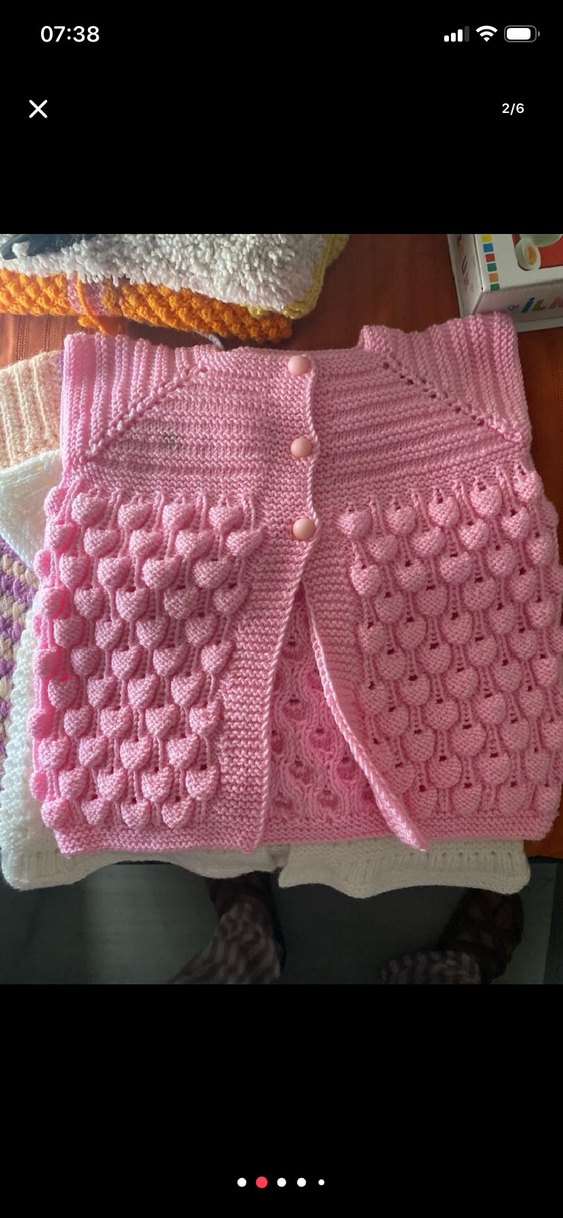 Kızlar için Beyaz Bohem Örgü Süveter - Görsel 5