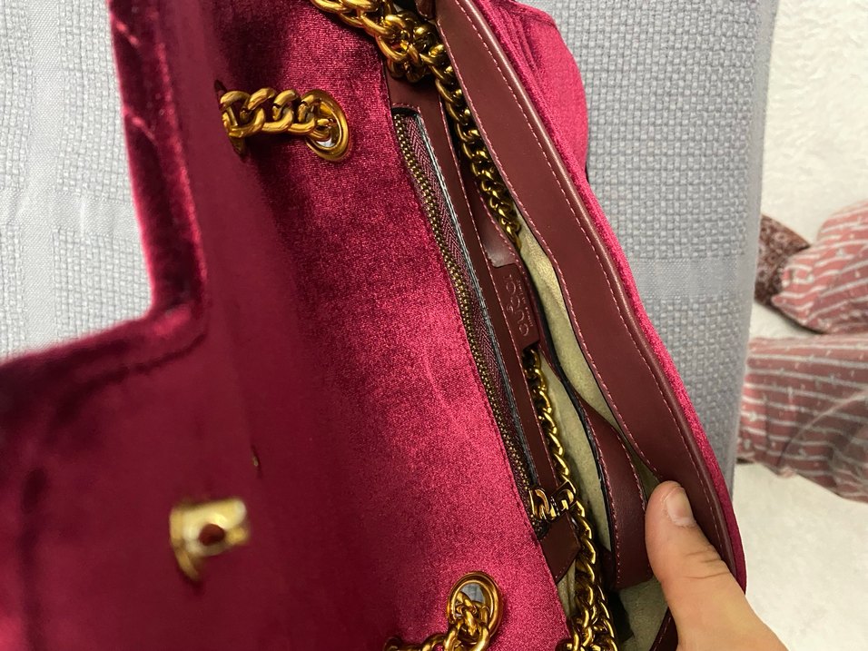 Bordo Zincir Detaylı Kadın Çanta - Görsel 2