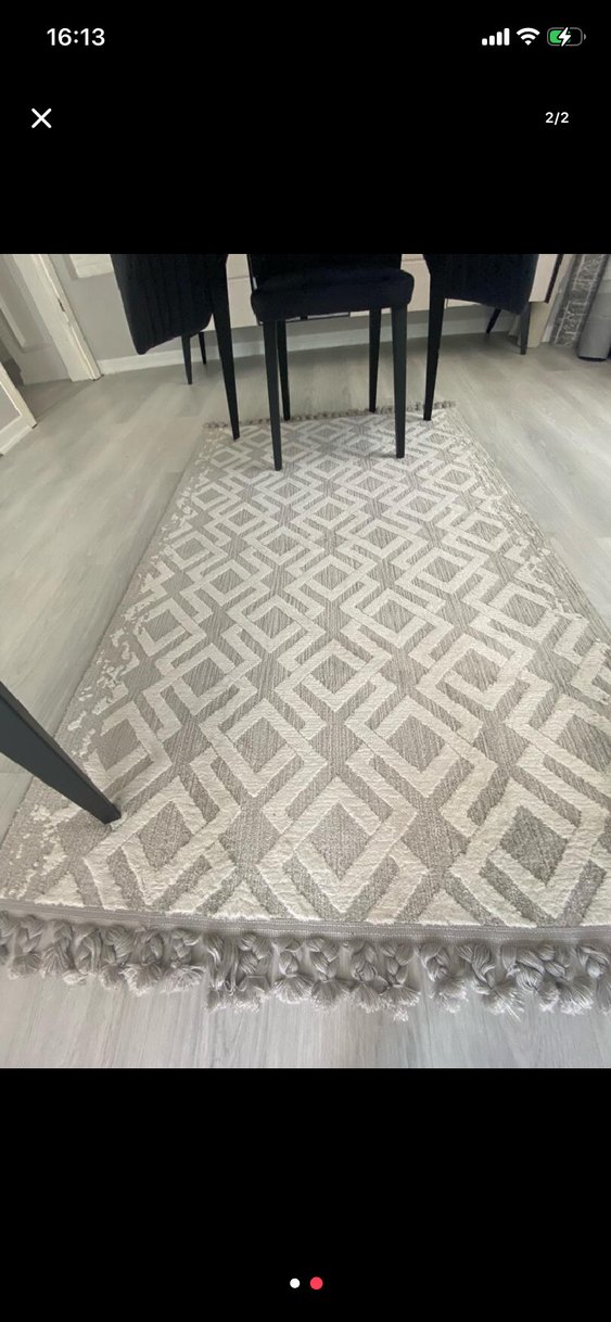 Gri Beyaz halı - Görsel 2