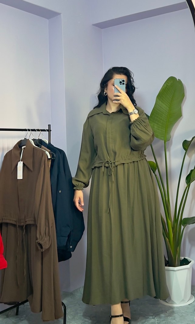 Haki Uzun Etekli Takım - Görsel 3