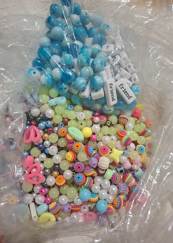 Renkli Boncuk ve İp Seti - Görsel 4