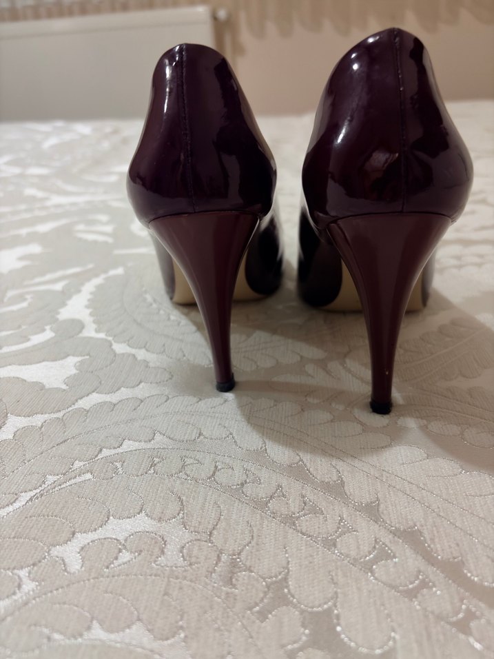 Bordo Rugan Stiletto Topuklu - Görsel 3