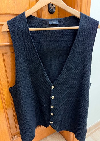 Düğmeli Siyah Triko Süveter - Görsel 3