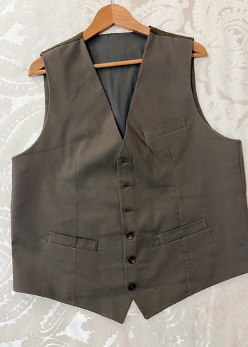 Giovane Marka Düğmeli Gri Keten Erkek Yelek - Görsel 5