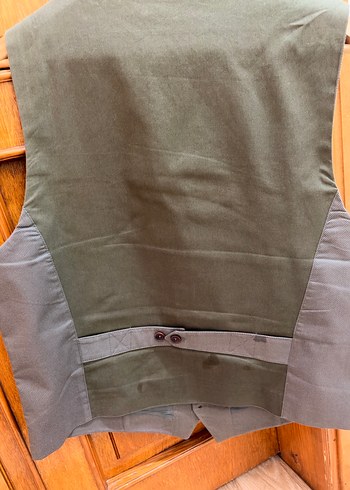 Giovane Marka Düğmeli Gri Keten Erkek Yelek - Görsel 4