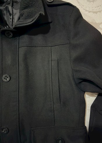 Düğmeli ve Fermuarlı Erkek Kaşe Kaban - Görsel 5