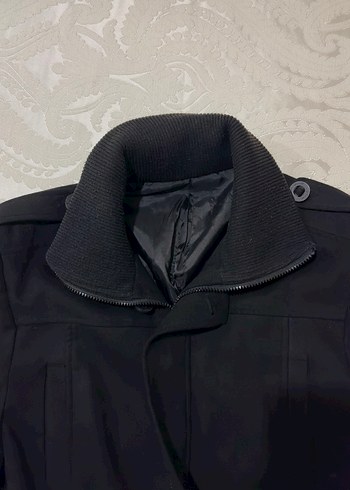 Düğmeli ve Fermuarlı Erkek Kaşe Kaban - Görsel 10