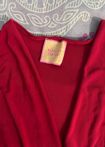 Kırmızı Drapeli Mini Elbise - Görsel 4