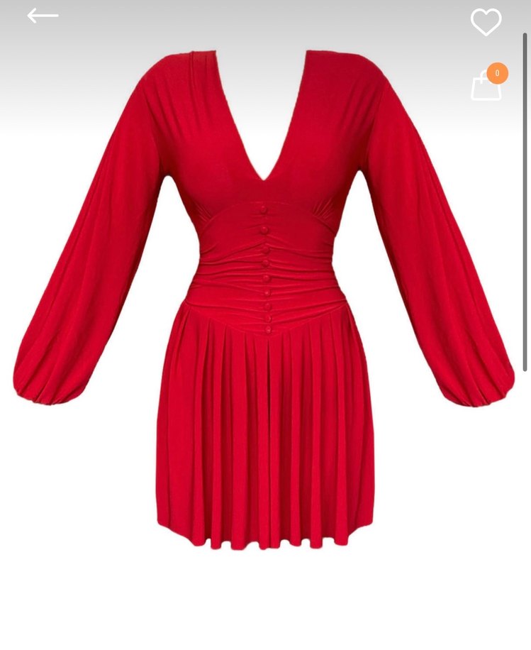 Kırmızı Drapeli Mini Elbise - Görsel 2