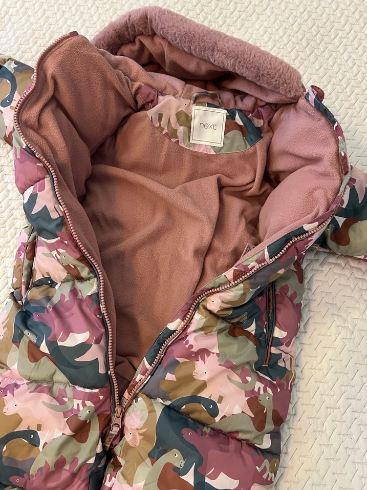 Next kar tulumu Kız Bebek Kamuflaj Desenli Kürklü Tulum - Görsel 2