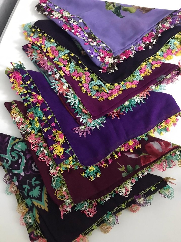 Renkli Dantel Detaylı Bohem Kadın Şal - Görsel 2