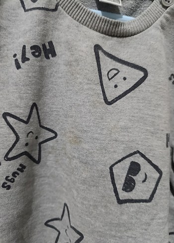 LC Waikiki 3-4 Yaş Gri Baskılı Bebek Önlüğü - Görsel 4