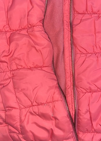 Kız Çocuk Kapüşonlu Fermuarlı Pembe Mont - Görsel 2