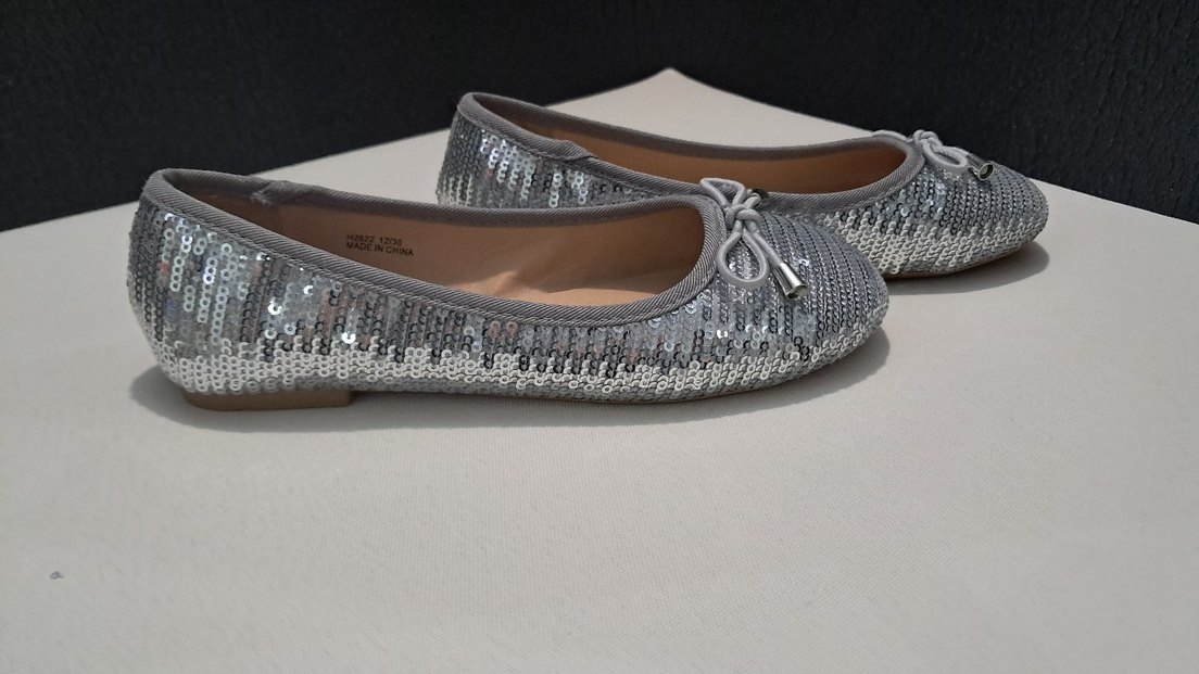 Kız Çocuk parıltılı gri Yılan Desenli Babet - Görsel 2