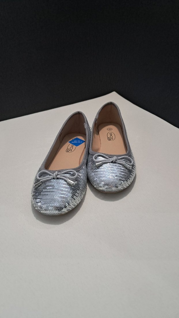 Kız Çocuk parıltılı gri Yılan Desenli Babet - Görsel 3