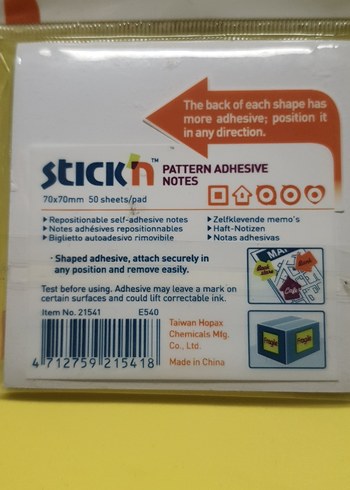 Hopax Yapışkanlı Desenli Notlar Sarı Pastel - Görsel 2