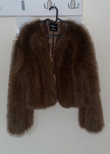 Kahverengi Kadın Kürk Detaylı Mont - Görsel 3