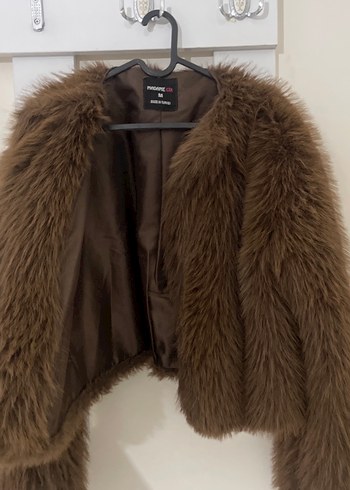 Kahverengi Kadın Kürk Detaylı Mont - Görsel 2