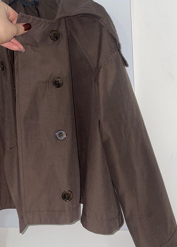 Düğmeli Kahverengi Hamile Kabanı - Görsel 2