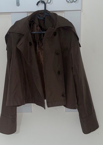 Düğmeli Kahverengi Hamile Kabanı - Görsel 3