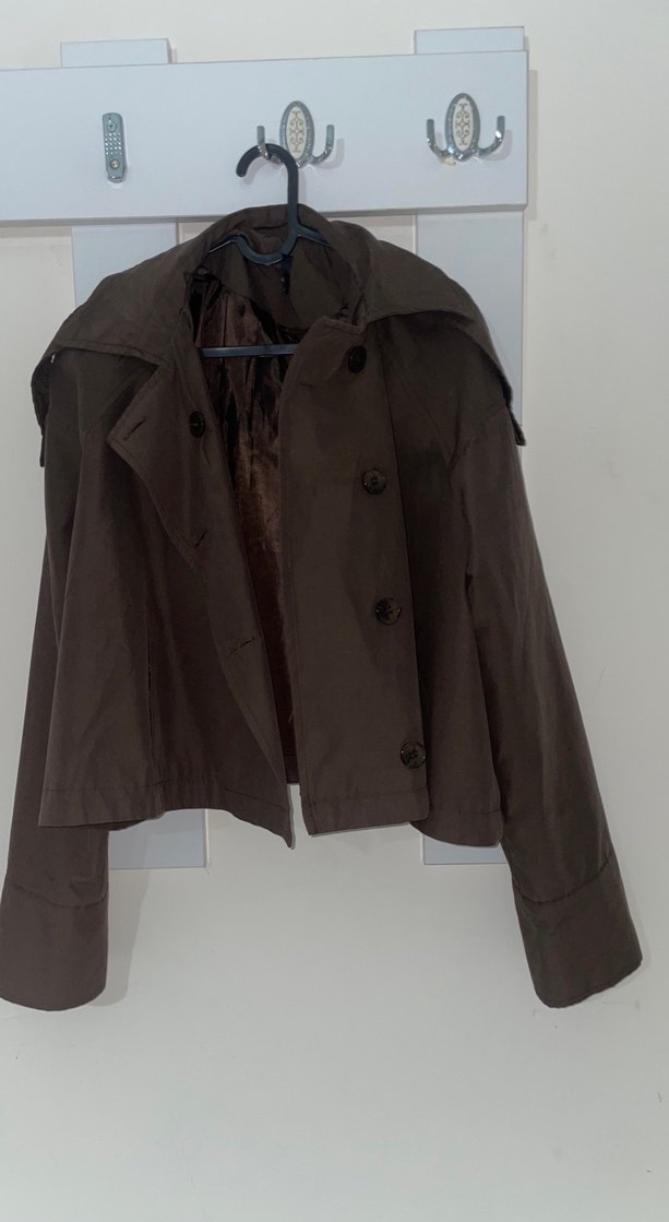 Düğmeli Kahverengi Hamile Kabanı - Görsel 3