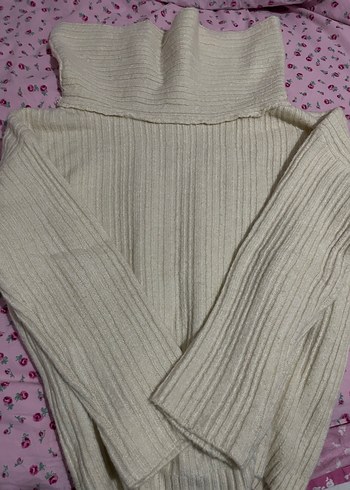 Beyaz Boğazlı Triko Kadın Kazak - Görsel 2