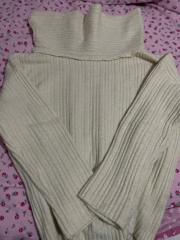 Beyaz Boğazlı Triko Kadın Kazak - Görsel 2