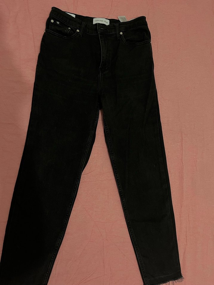 Kadın Siyah Regular Mom Fit Kot Pantolon - Görsel 4